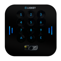 Backlit glass keyboard with QR code reader