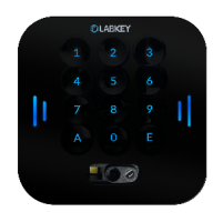 Backlit glass keyboard with QR code reader