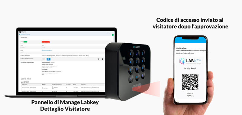 Pannello di manage per controllo accessi aziende